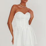 What I Like Sweetheart Neckline Mini Dress Ivory