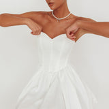 What I Like Sweetheart Neckline Mini Dress Ivory
