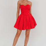 What I Like Sweetheart Neckline Mini Dress Red