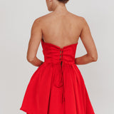 What I Like Sweetheart Neckline Mini Dress Red