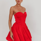 What I Like Sweetheart Neckline Mini Dress Red