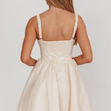 Found You Square Neck Flared Mini Dress Cream