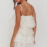 Tomorrow Tiered Ruffle Mini Dress Cream