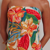 Bird Of Paradise Tied Cowl Back Maxi Dress Botanical