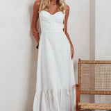 Anntonia Tied Shoulder Maxi Dress White