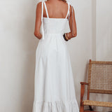 Anntonia Tied Shoulder Maxi Dress White