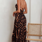 Sarai Tied Back Maxi Dress Java Brown