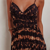 Sarai Tied Back Maxi Dress Java Brown