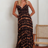 Sarai Tied Back Maxi Dress Java Brown
