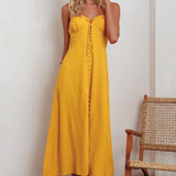 Back Together Button Front Midi Dress Marigold