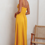 Back Together Button Front Midi Dress Marigold