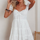 Home Sweet Home Eyelet Mini Dress White