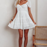 Home Sweet Home Eyelet Mini Dress White