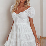 Home Sweet Home Eyelet Mini Dress White