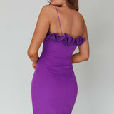 Lovett Frill Neckline Mini Dress Purple