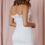 Lovett Frill Neckline Mini Dress White