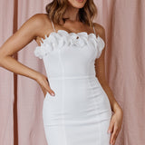 Lovett Frill Neckline Mini Dress White