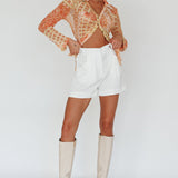 Maxeen Side Pocket Shorts White