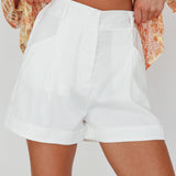 Maxeen Side Pocket Shorts White