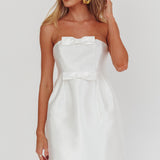 Waylon Double Bow Mini Dress Off White