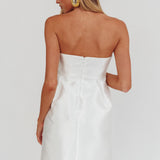 Waylon Double Bow Mini Dress Off White