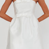 Waylon Double Bow Mini Dress Off White