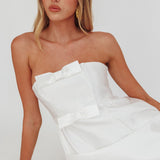 Waylon Double Bow Mini Dress Off White
