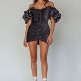 So Famous Off-Shoulder Mini Dress Black