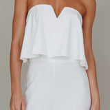Butterfly Kiss Strapless Jumpsuit Off White