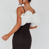 Prima Tulle Neckline Mini Dress Black/White
