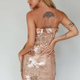 Drive Me Crazy Sequin Mini Dress Rose Gold