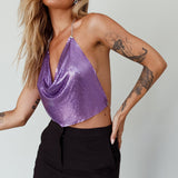 Moonshine Chain Mail Mesh Top Lavender