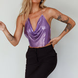 Moonshine Chain Mail Mesh Top Lavender