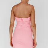 Jordi Foldover Neckline Mini Dress Baby Pink