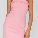 Jordi Foldover Neckline Mini Dress Baby Pink