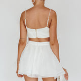 Karrie Layered Ballet Mini Skirt White