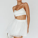 Karrie Layered Ballet Mini Skirt White