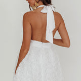 Lovelle Halter Neck Rosette Mini Dress White