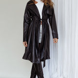 Wilhelmina Long Jacket Embossed Black