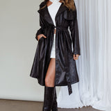 Wilhelmina Long Jacket Embossed Black