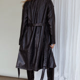 Wilhelmina Long Jacket Embossed Black