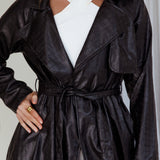 Wilhelmina Long Jacket Embossed Black