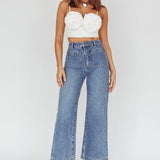 Romina Rose Bust Crop Top Ivory