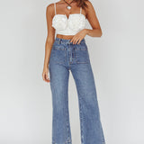 Romina Rose Bust Crop Top Ivory