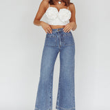 Romina Rose Bust Crop Top Ivory