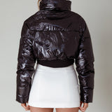Eadie Crop Puffer Jacket Black