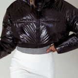 Eadie Crop Puffer Jacket Black