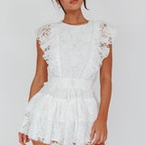 Sevila Sleeveless Lace Romper White