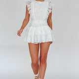 Sevila Sleeveless Lace Romper White