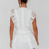 Sevila Sleeveless Lace Romper White